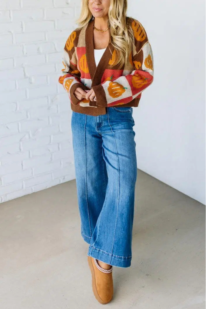 Mod Pumpkin Crop Cardigan