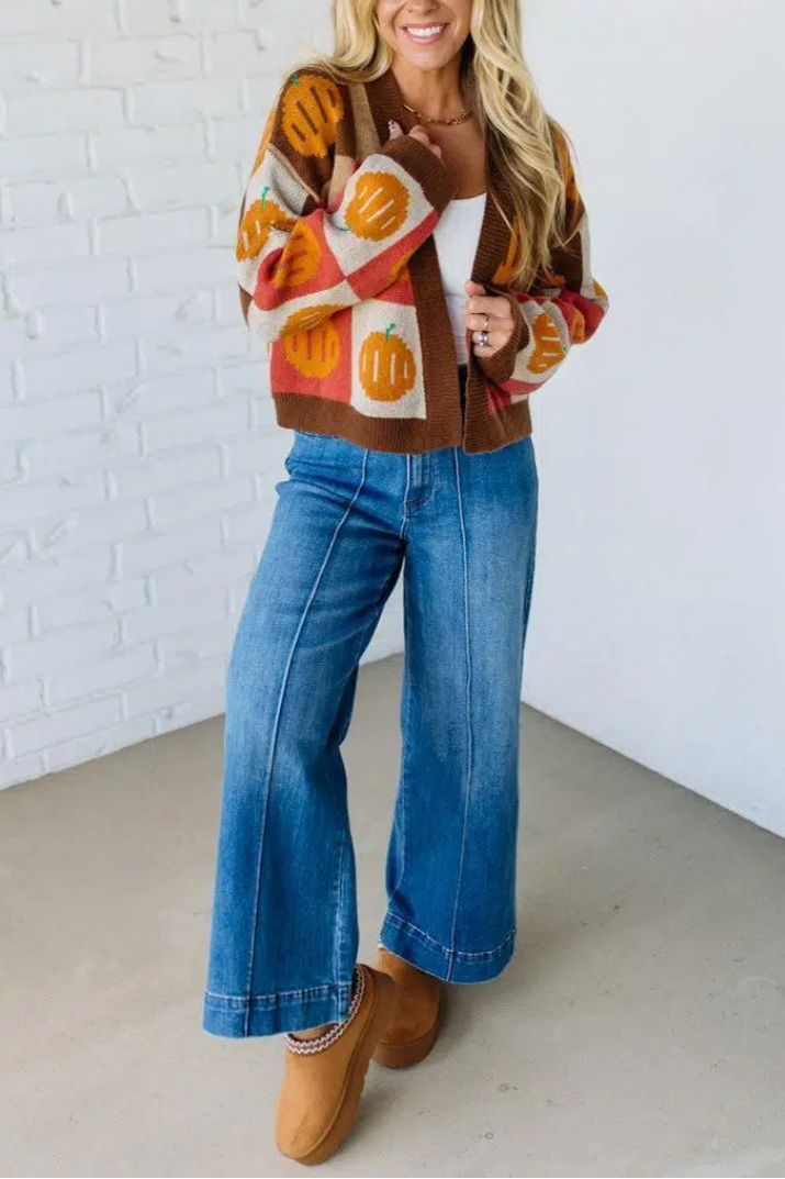 Mod Pumpkin Crop Cardigan