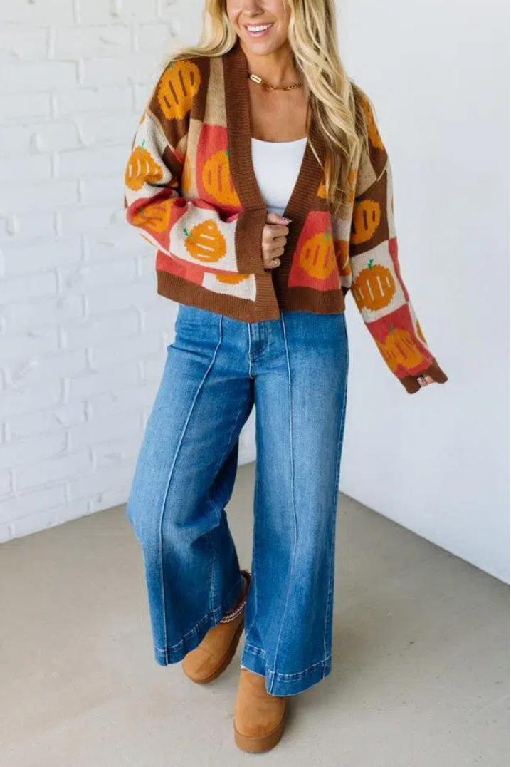 Mod Pumpkin Crop Cardigan