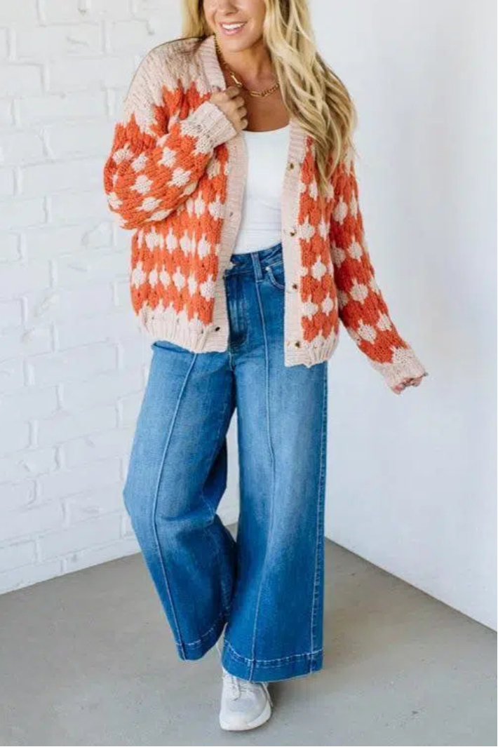 Diamond Accent Woven Cardigan