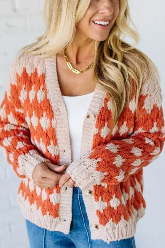 Diamond Accent Woven Cardigan