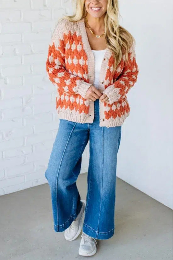 Diamond Accent Woven Cardigan