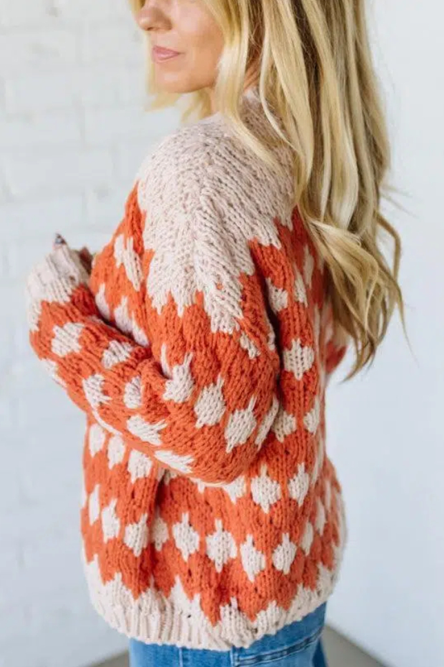 Diamond Accent Woven Cardigan
