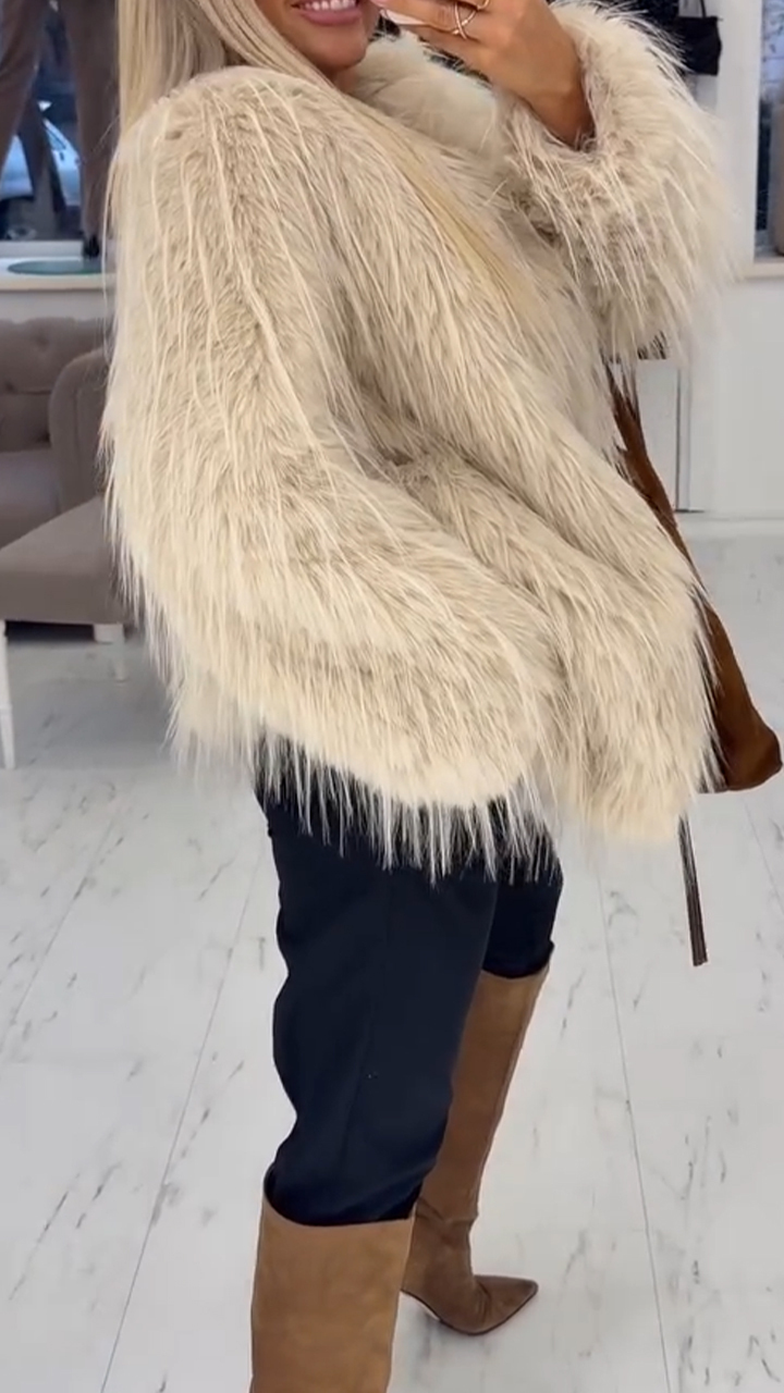 Women Wool Top Solid Color Temperament Casual Coat