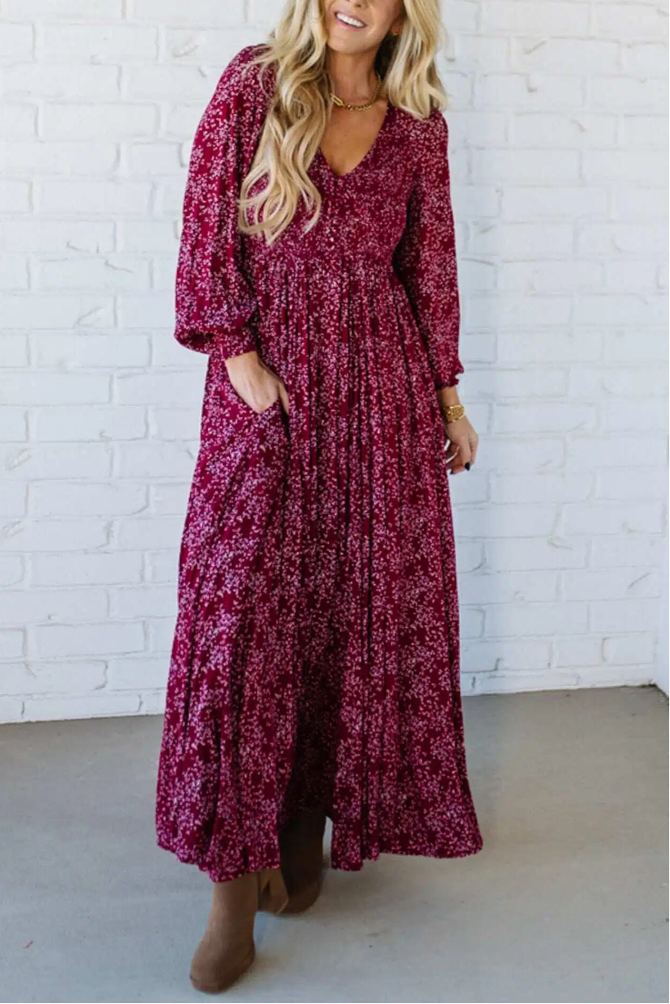 Winter Berry Maxi Dress