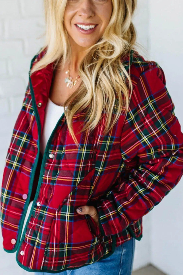 Holiday Plaid Quilted Jacket