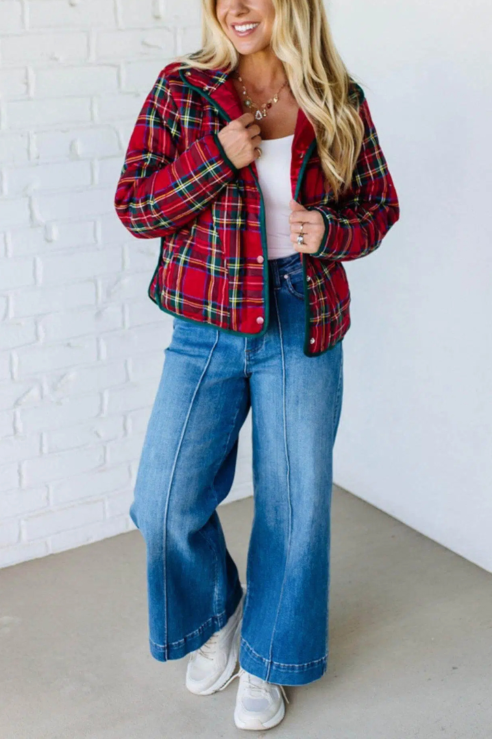 Holiday Plaid Quilted Jacket