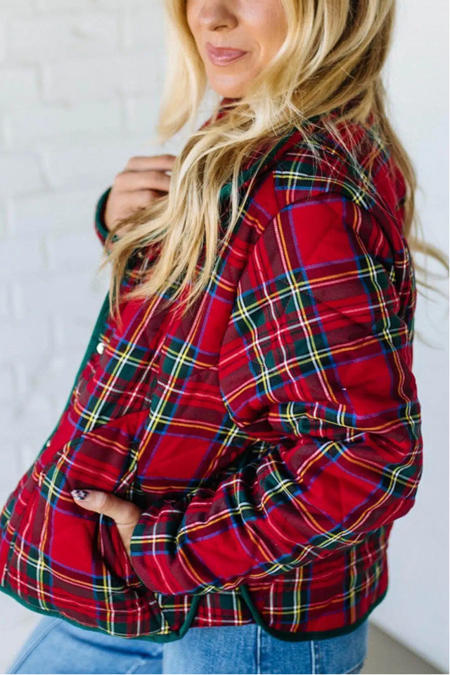 Holiday Plaid Quilted Jacket