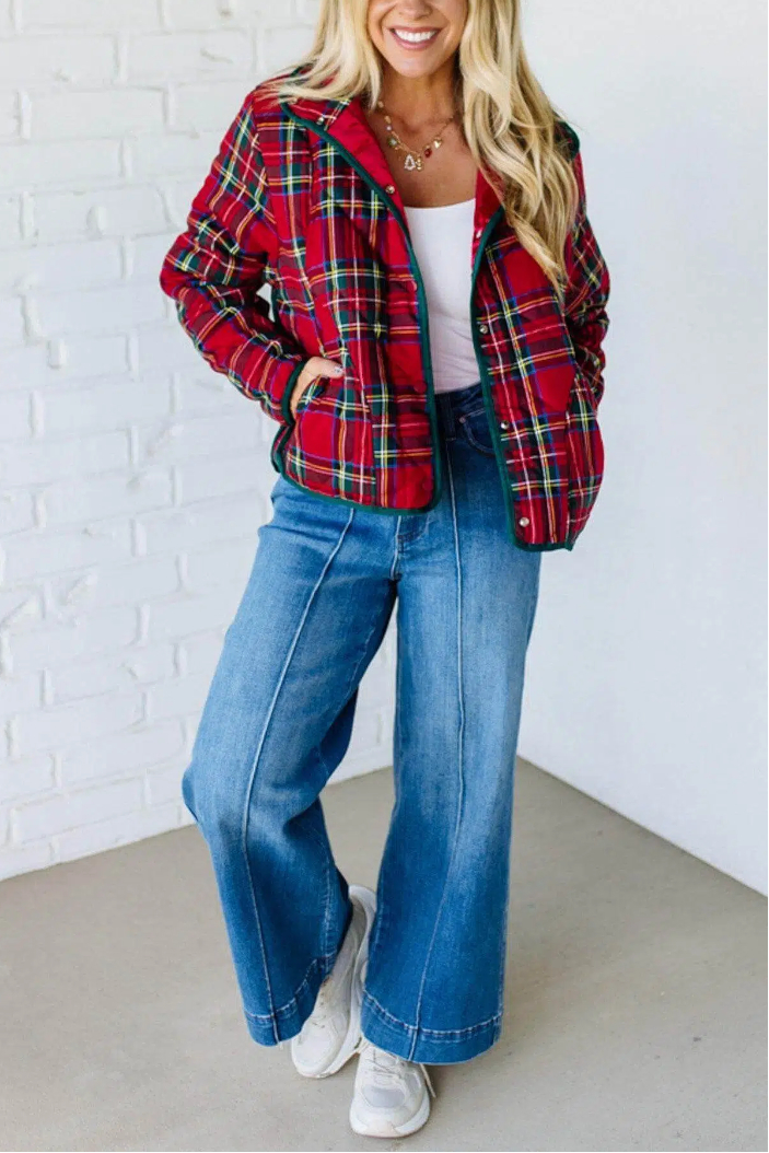 Holiday Plaid Quilted Jacket