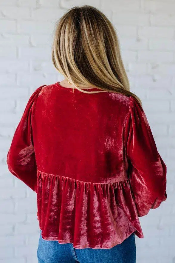 Velvet Triple Tie Top