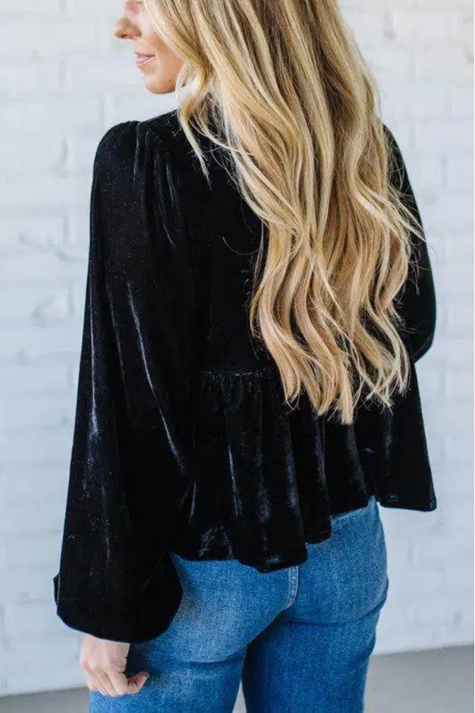 Velvet Triple Tie Top