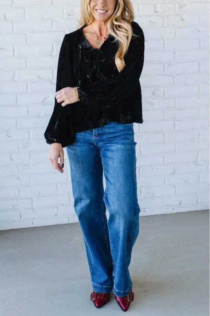 Velvet Triple Tie Top