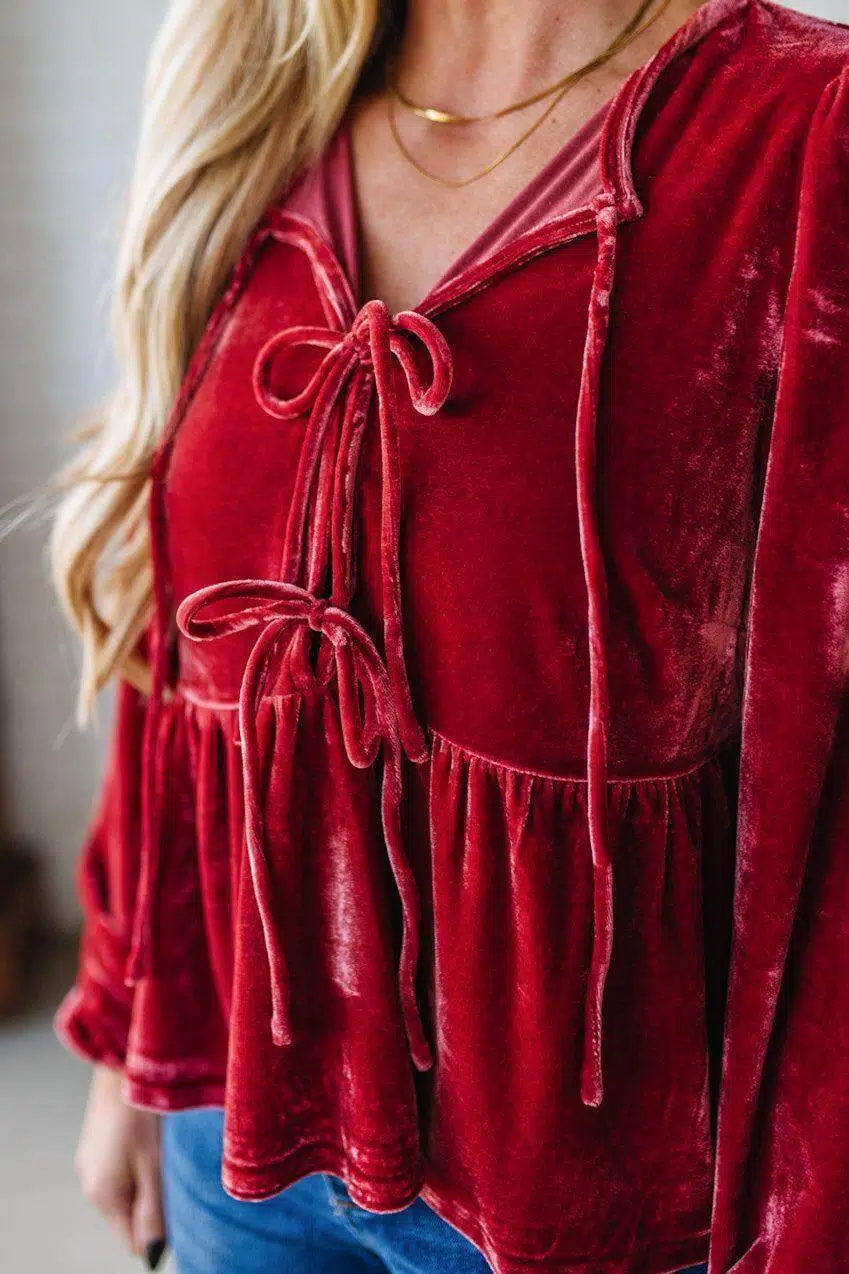 Velvet Triple Tie Top