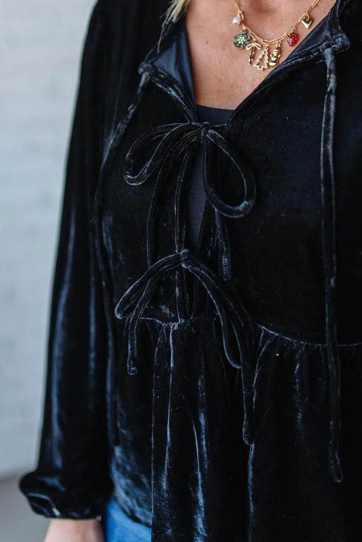 Velvet Triple Tie Top