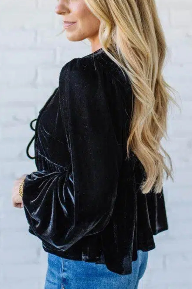 Velvet Triple Tie Top