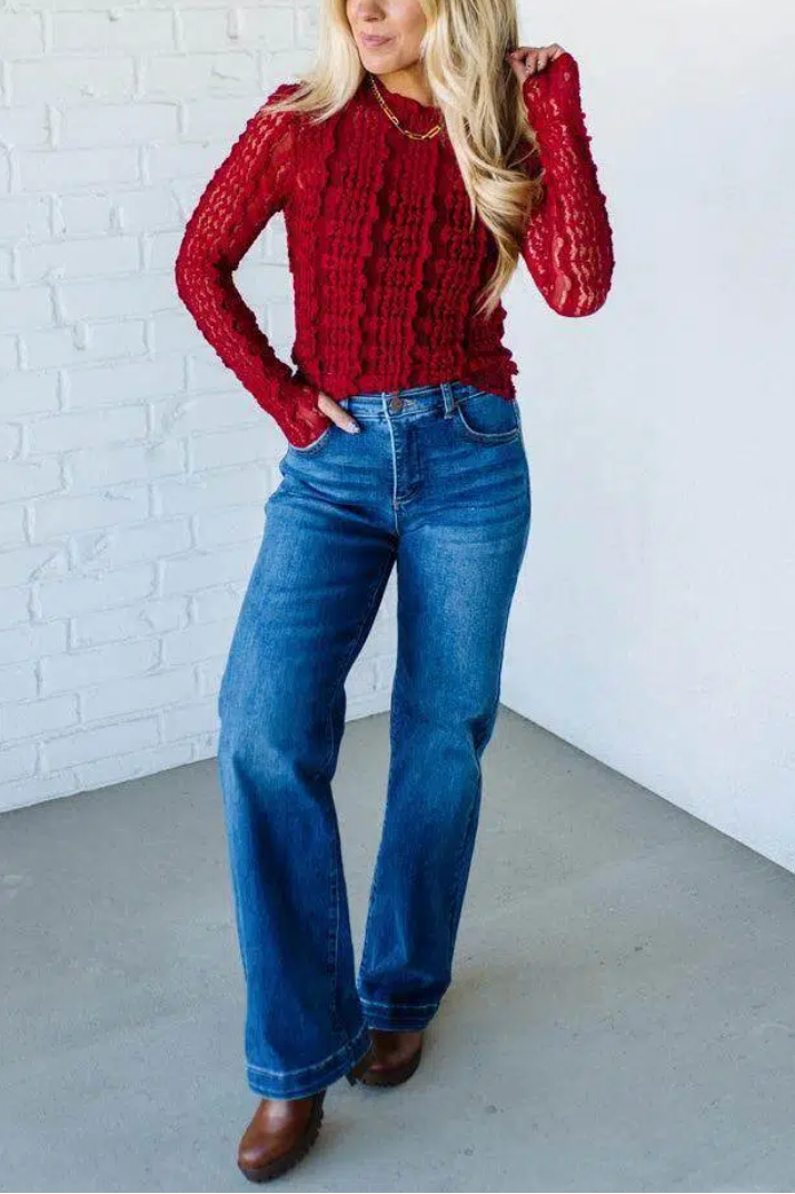 Ruffled Lace Top