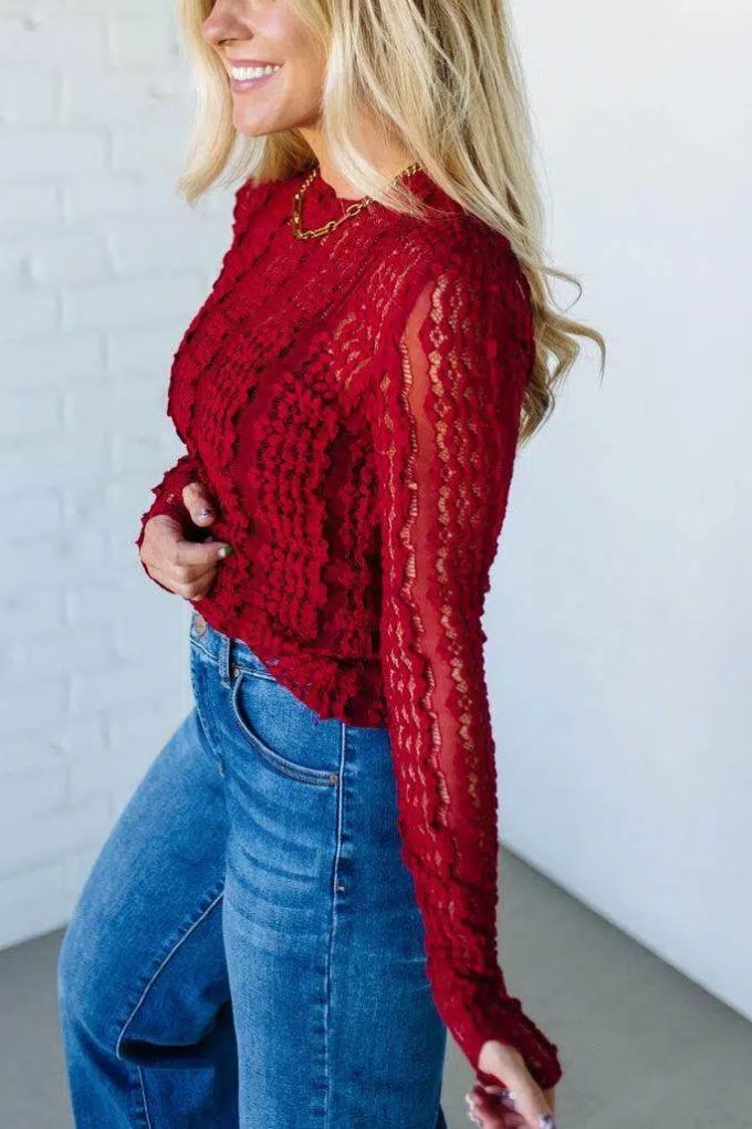 Ruffled Lace Top