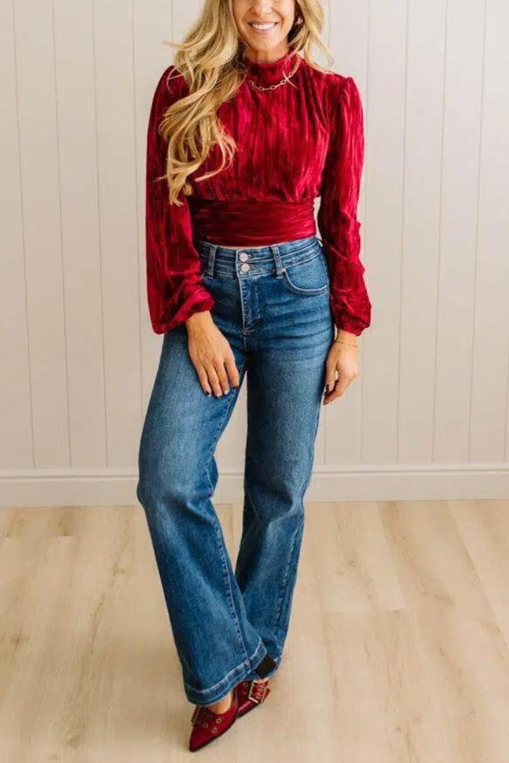 Holiday Vibe Velvet Top