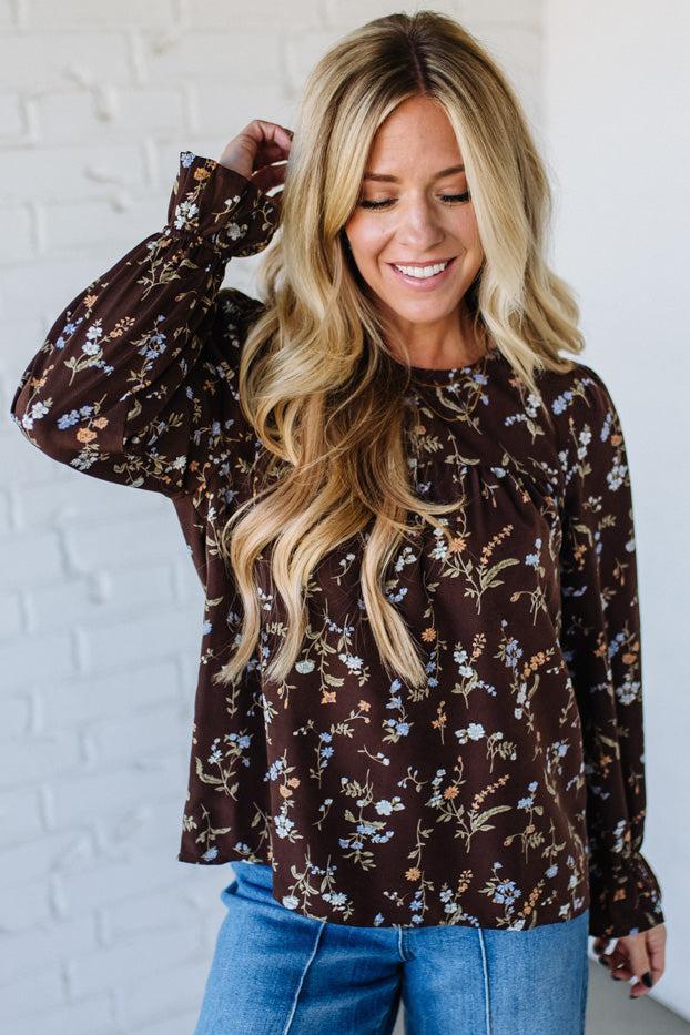 Antiqued Babydoll Floral Top