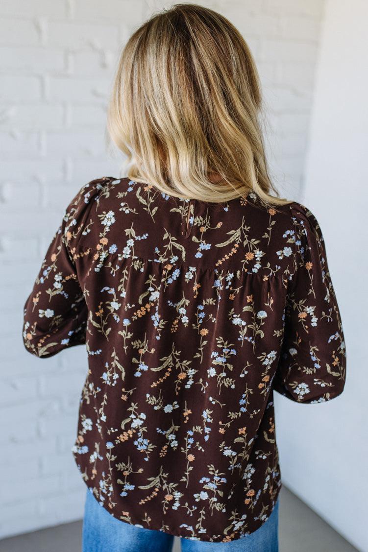 Antiqued Babydoll Floral Top