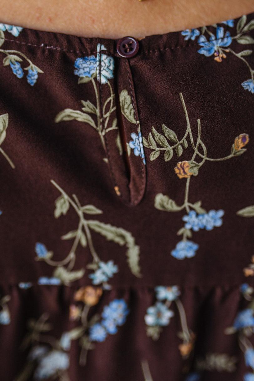 Antiqued Babydoll Floral Top