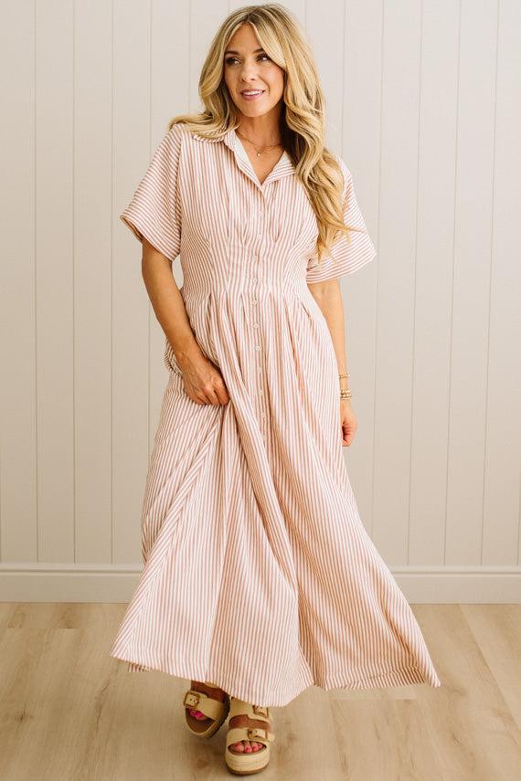 Fern Striped Button Down Dress