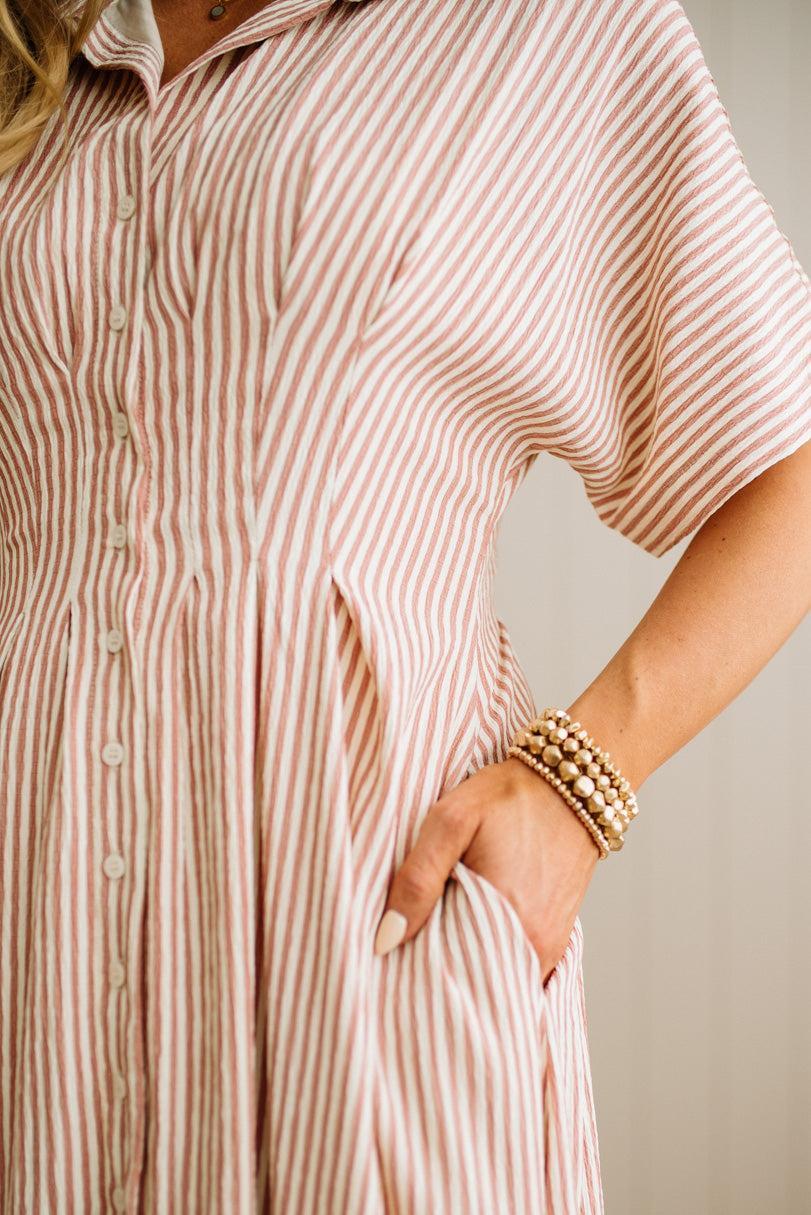 Fern Striped Button Down Dress