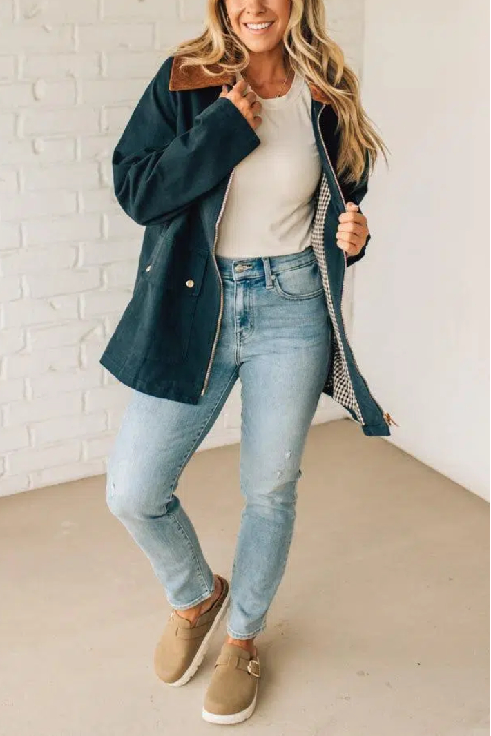 Gingham Lined Chore Jacket
