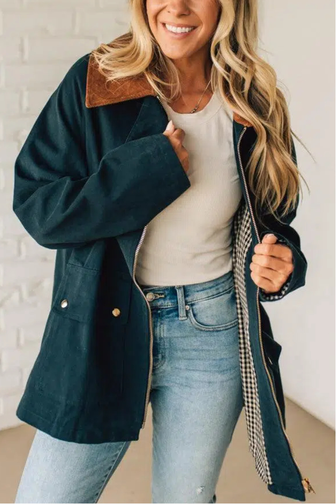 Gingham Lined Chore Jacket