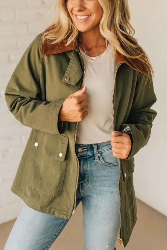 Gingham Lined Chore Jacket