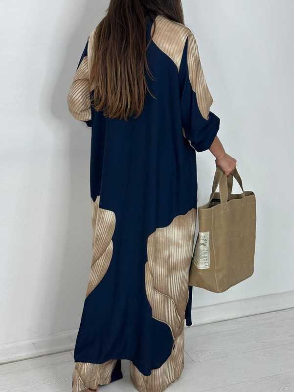 Printed Midi Top And Wide-Leg Pants Two-Piece Set