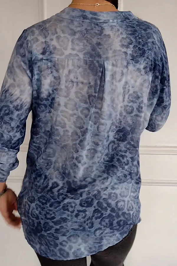 Leopard print sequin top Women Long Sleeve Shirt