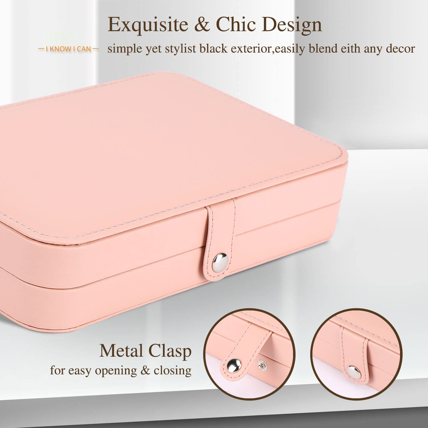 PU Leather Portable Jewellery Storage Boxes 