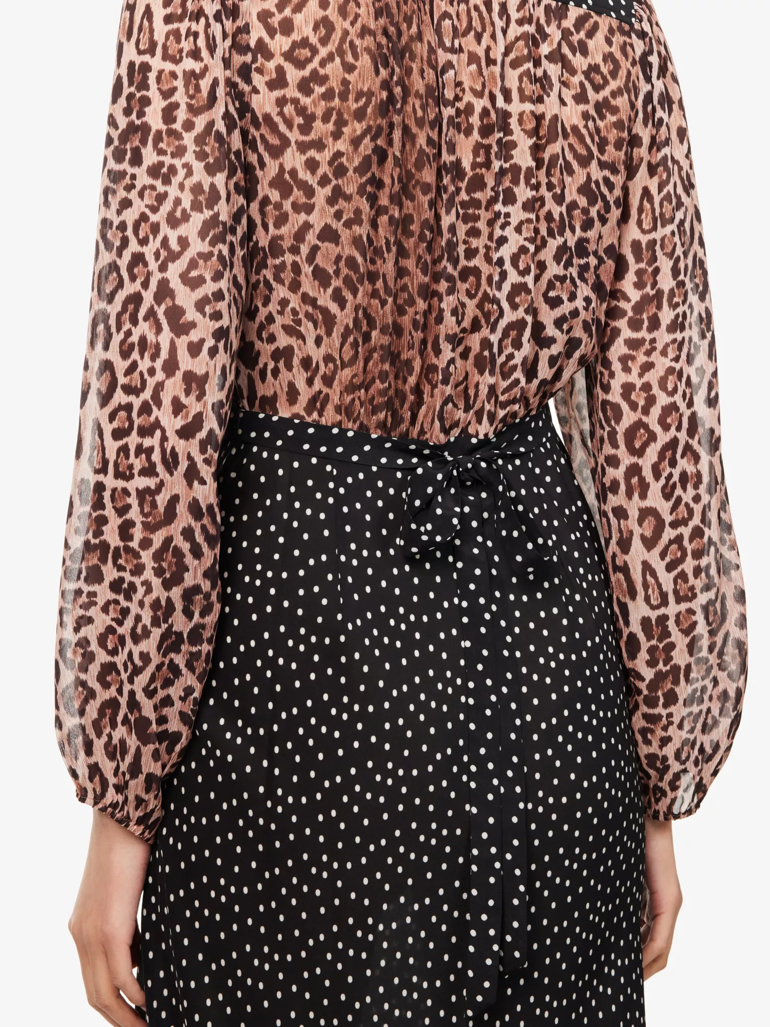 V-neck Leopard Print Long-sleeved Dress