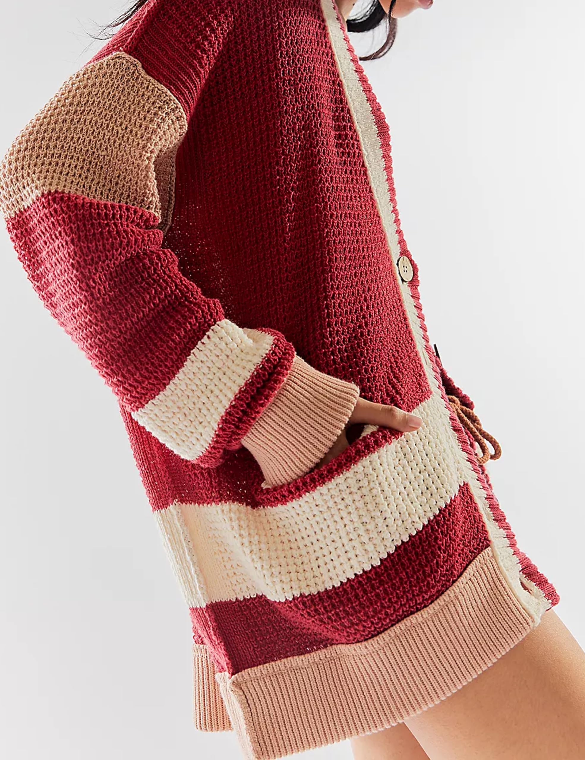 Cute Knit Cardigan for Women Pockets Button Down Crochet Sweater