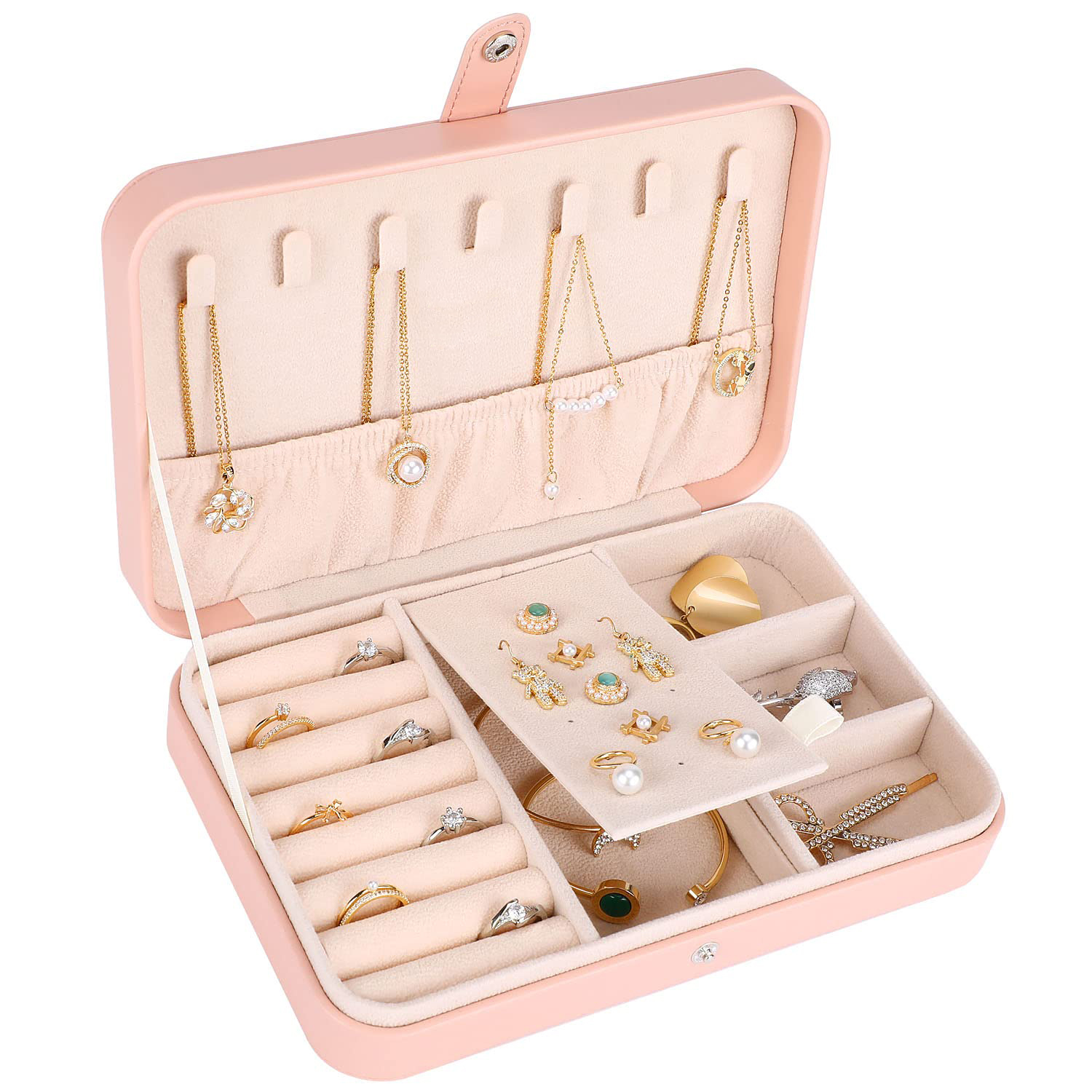 PU Leather Portable Jewellery Storage Boxes 