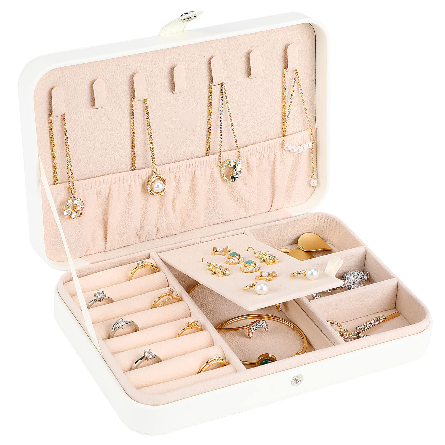 PU Leather Portable Jewellery Storage Boxes 