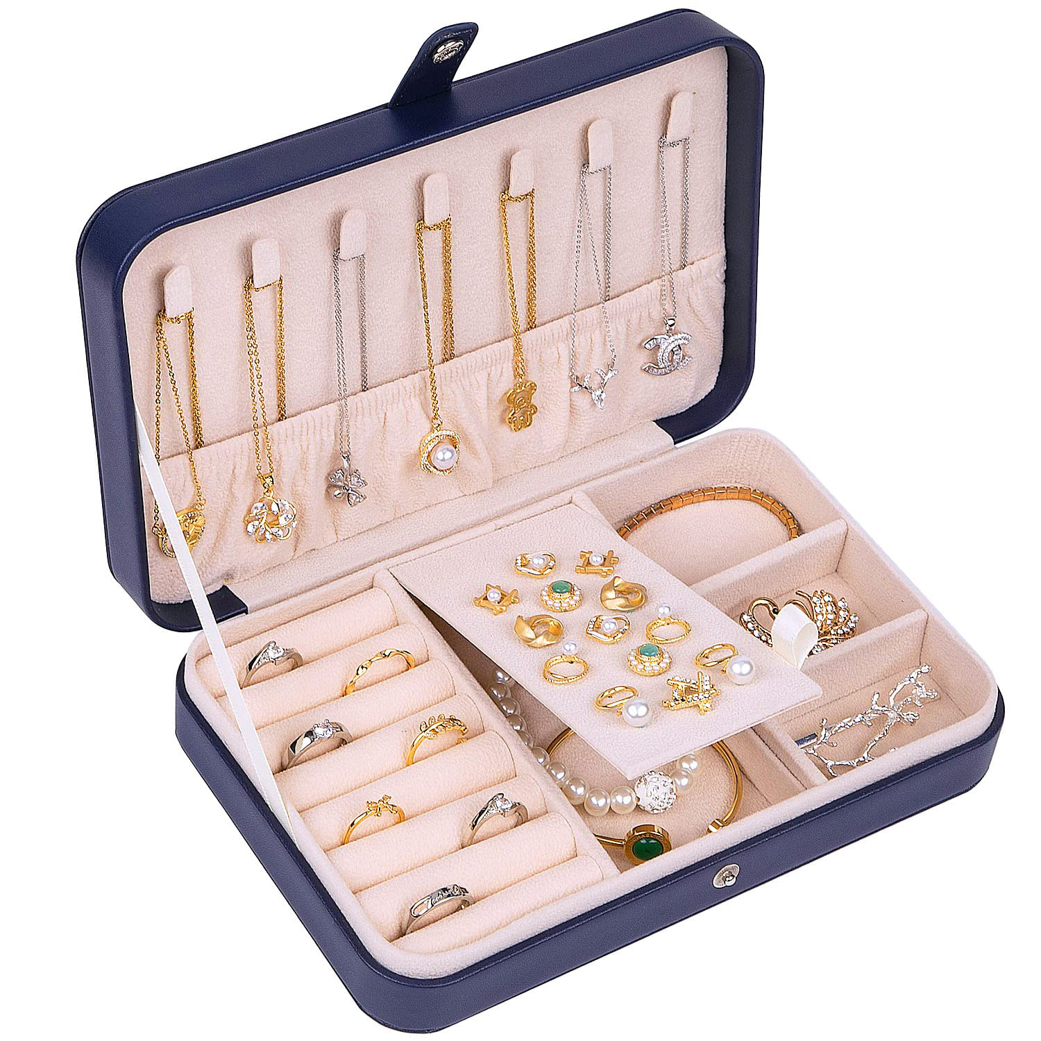 PU Leather Portable Jewellery Storage Boxes 