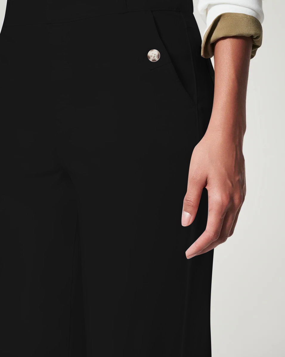 Stretch Twill Cropped Wide Leg Pant