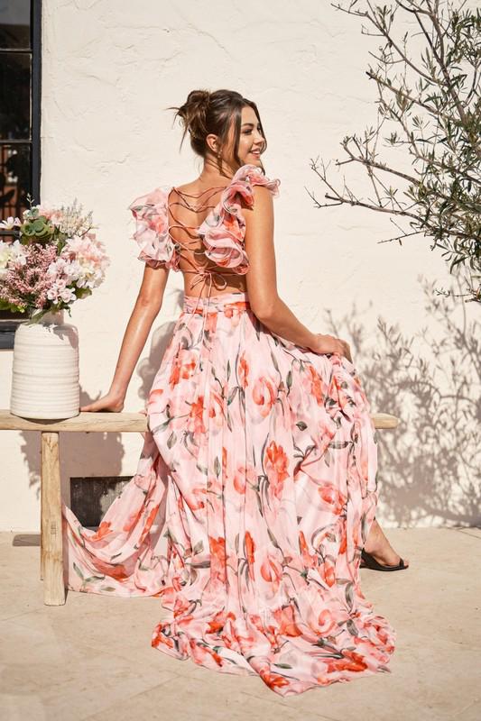 Beautiful floral silk composite dress