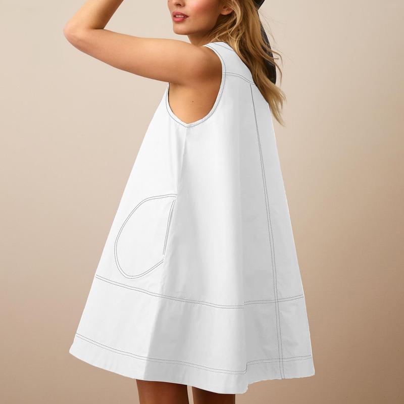 Women's Half Zip Dress Colorblock A Line Mini Dresses with Pockets (Buy 2 Free Shipping!!!)