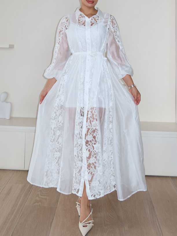 Women's Elegant Lace Maxi Dress