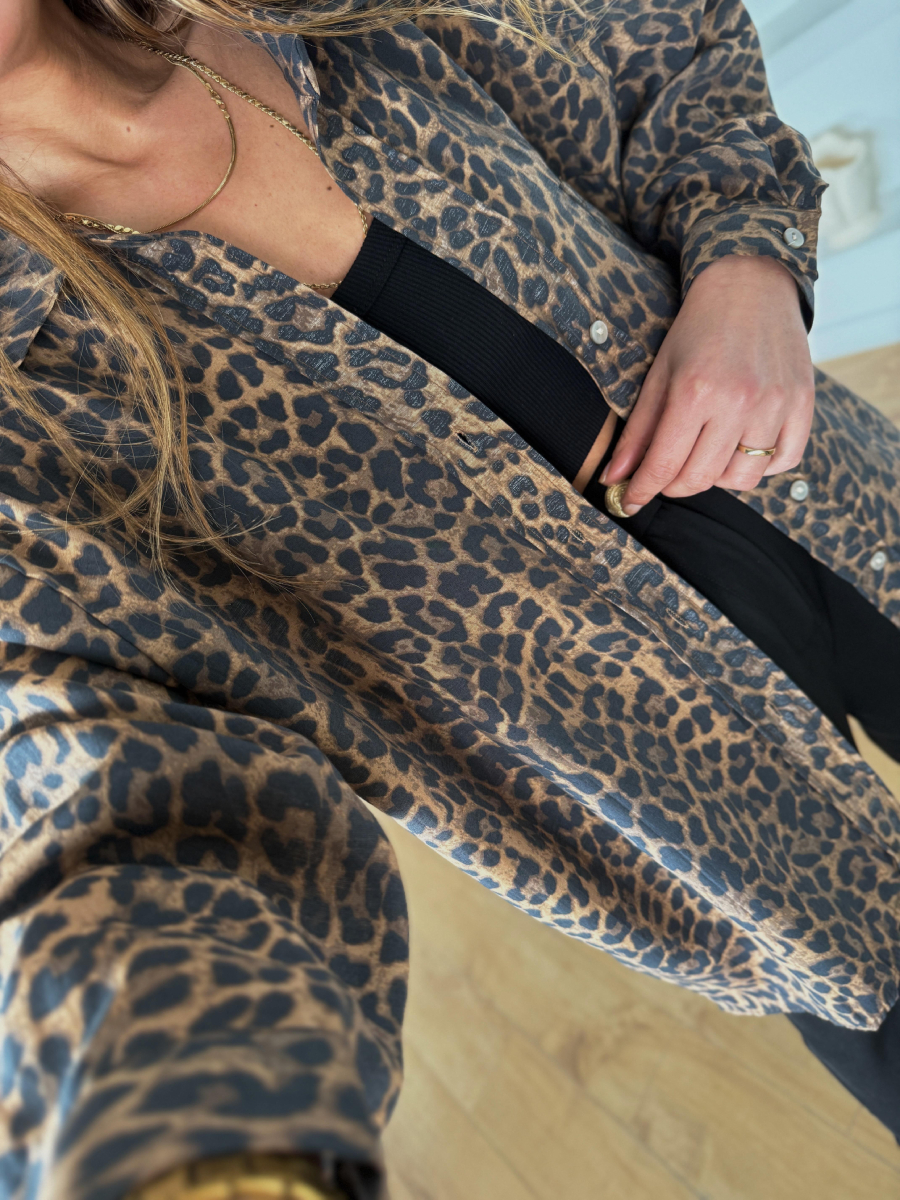 Oversized Leopard Print Shirt