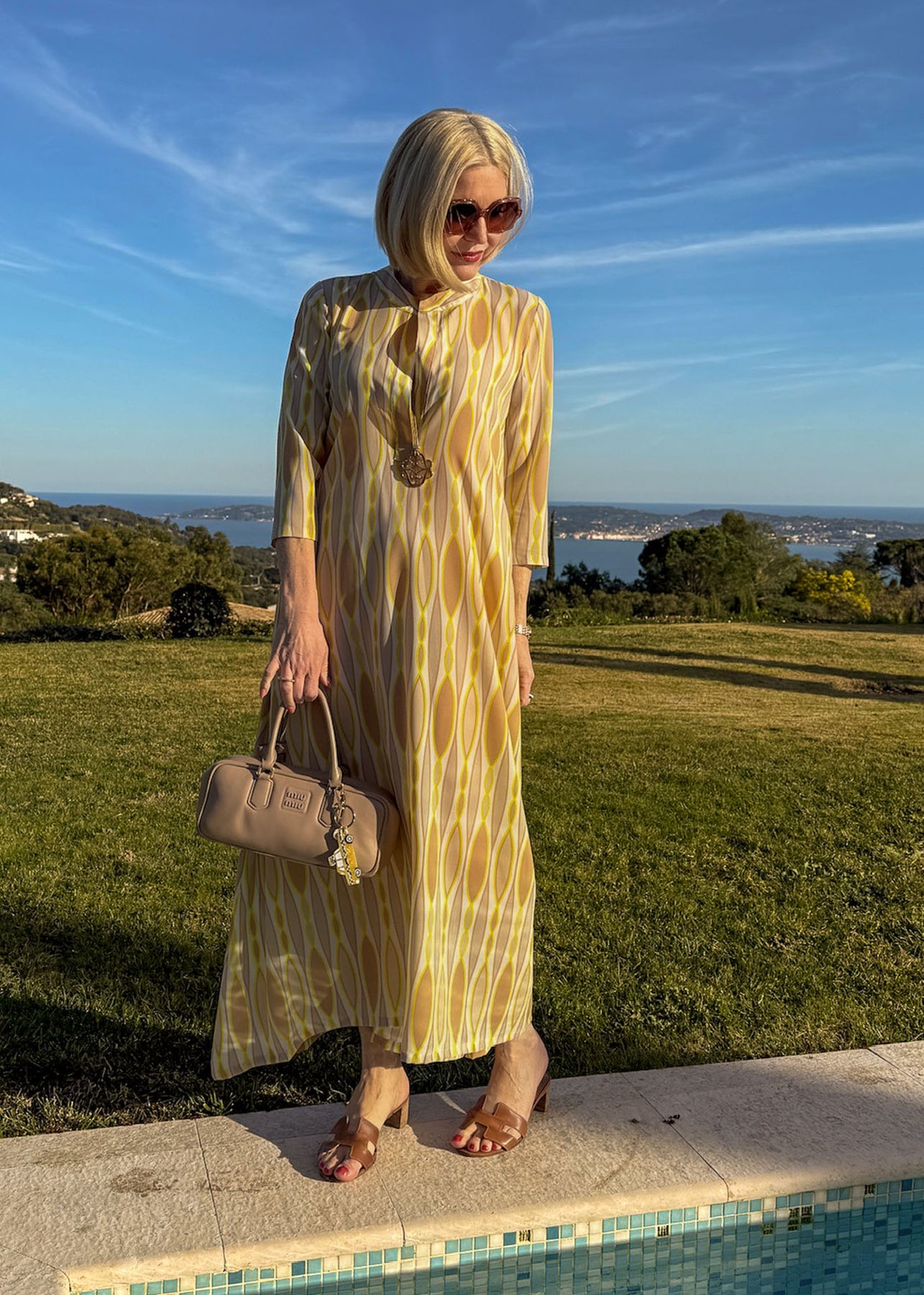Flowy Abstract Print Midi Dress