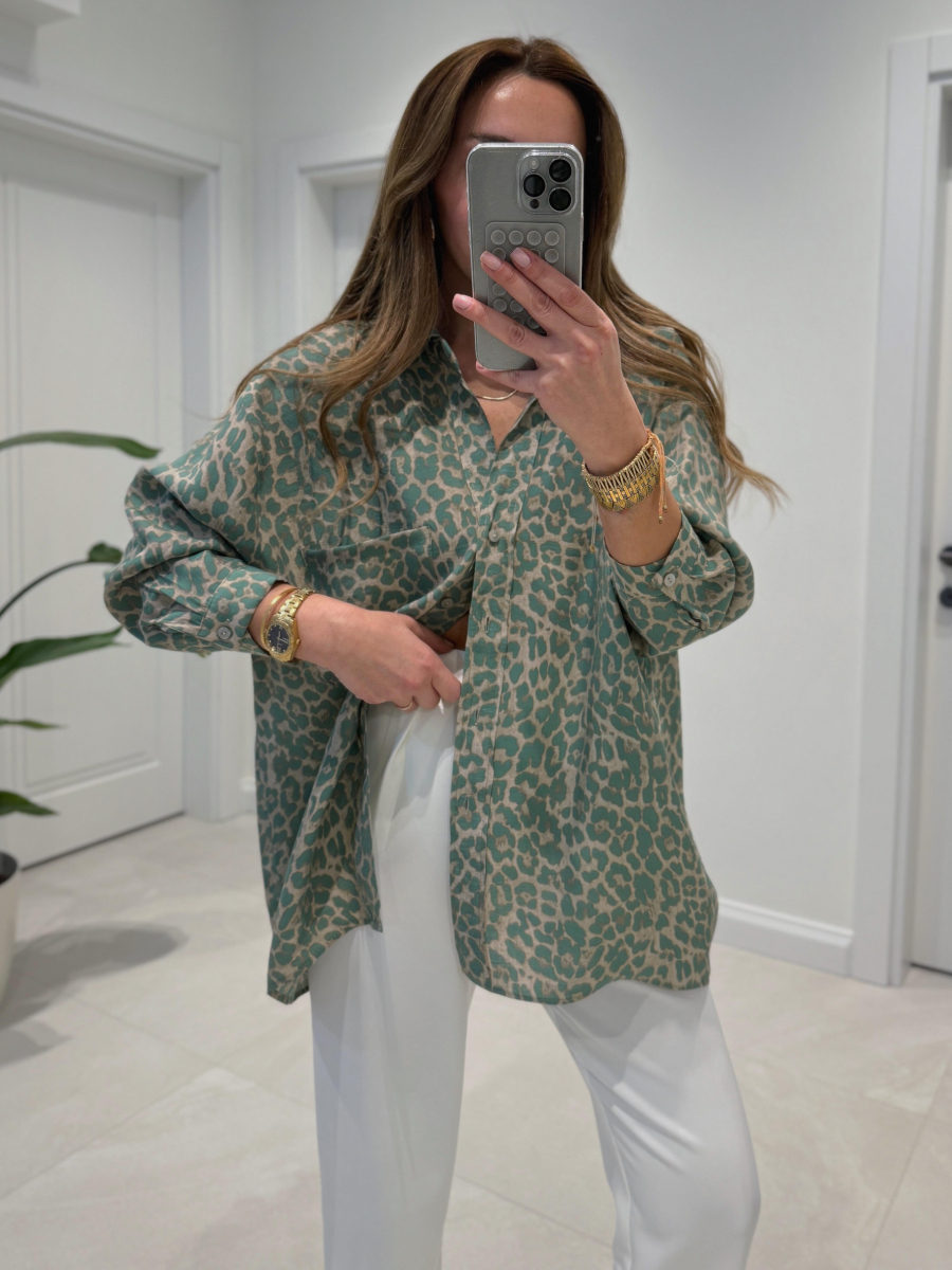 Oversized Leopard Print Shirt