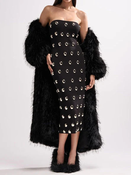 Metal Detailing Midi Dress