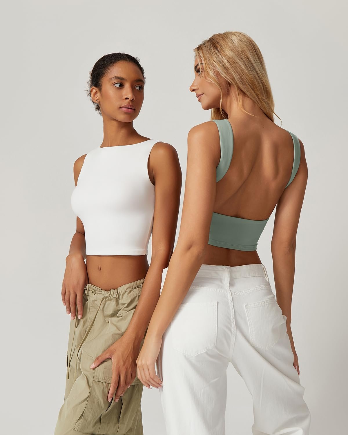 Sexy Open Back Sleeveless Crop Tank