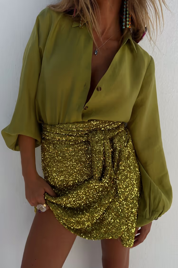 Sequin Maxi & Mini Wrap Jaspre Skirt