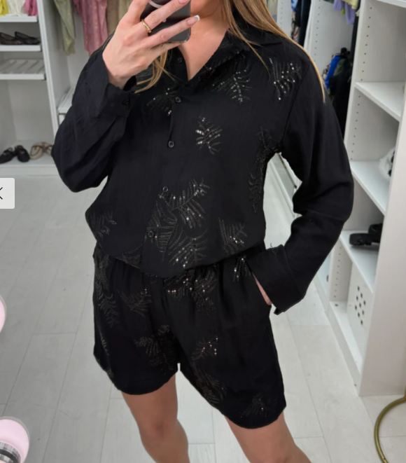 Printed shirt and shorts set