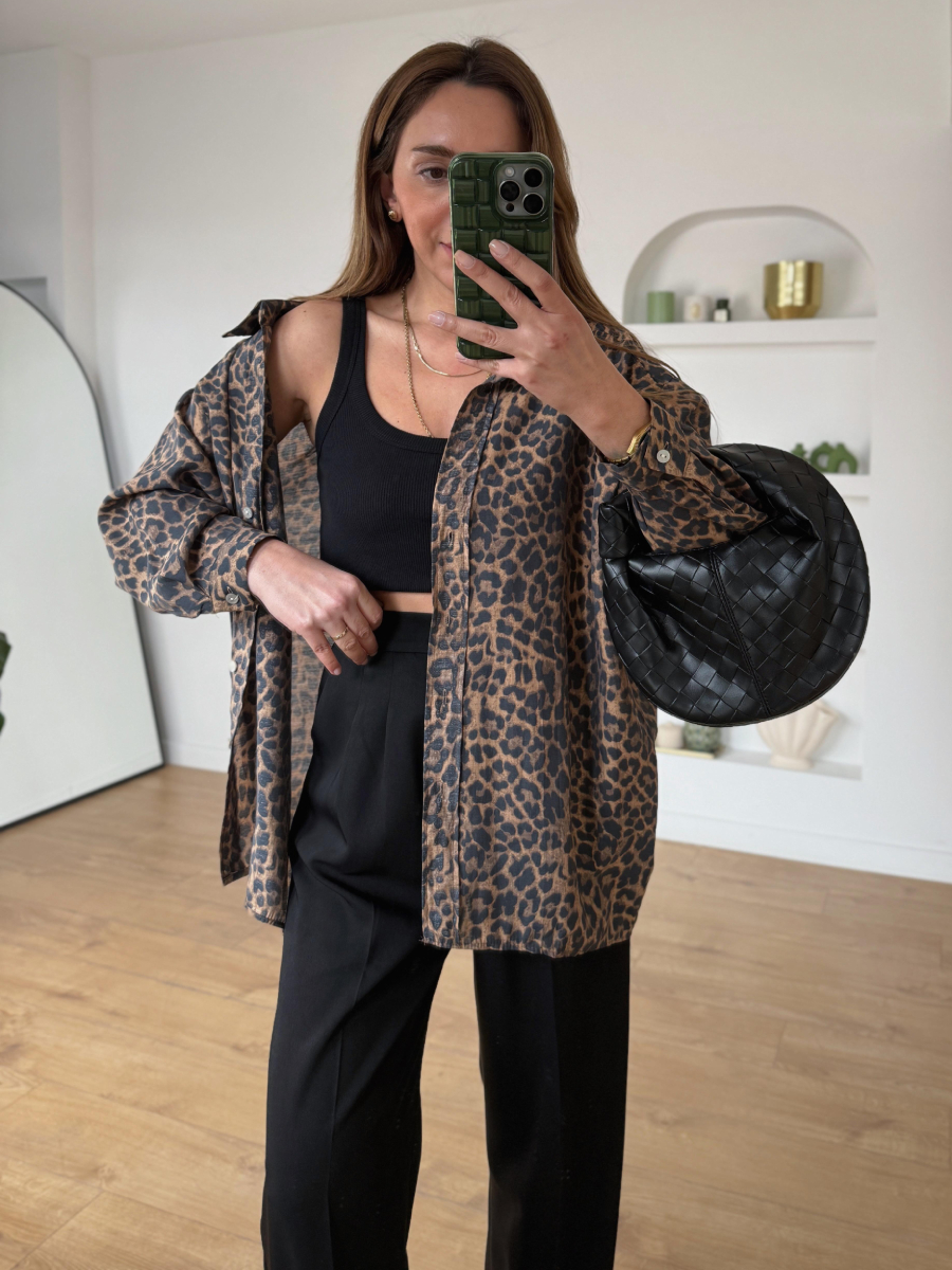 Oversized Leopard Print Shirt